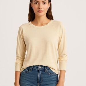 James Perse Cream Long Sleeve Tee